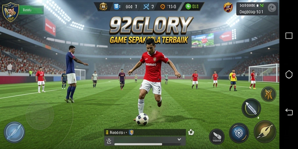 Tampilan gameplay menarik dari 92GLORY dengan aksi sepak bola mendebarkan.