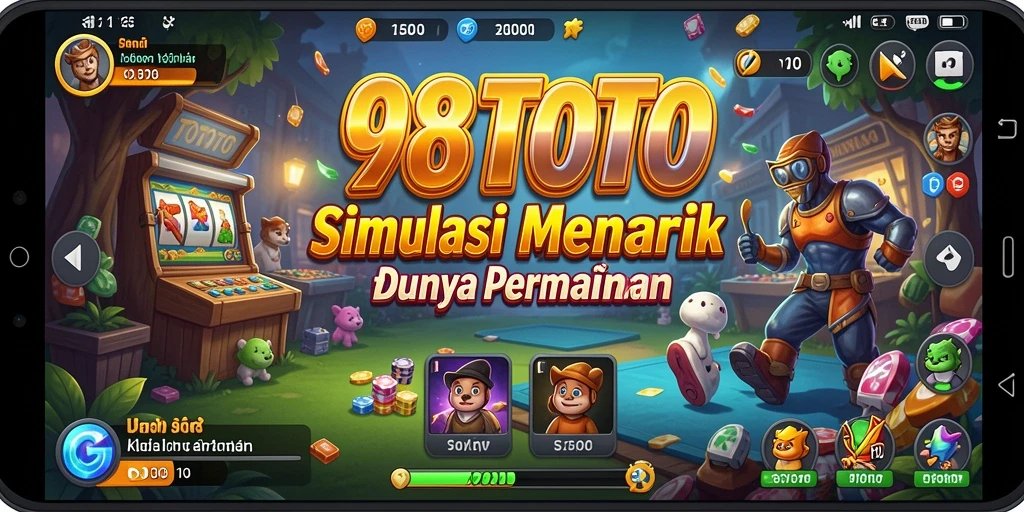 Screenshot menunjukkan gameplay interaktif dari 98TOTO.