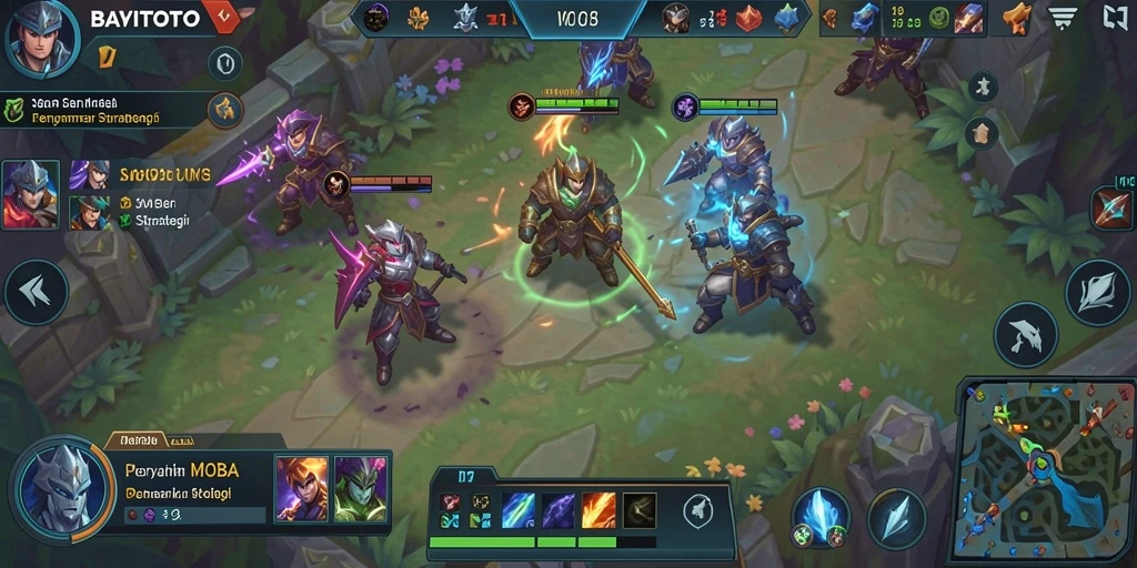Tampilan gameplay intens dalam arena MOBA BAYITOTO.