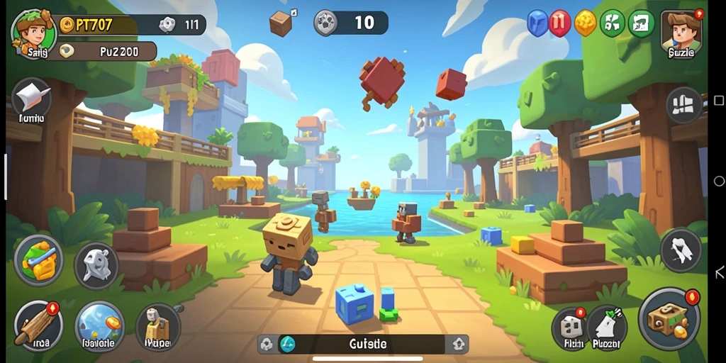 Tampilan gameplay PT707 yang penuh warna dan tantangan puzzle.