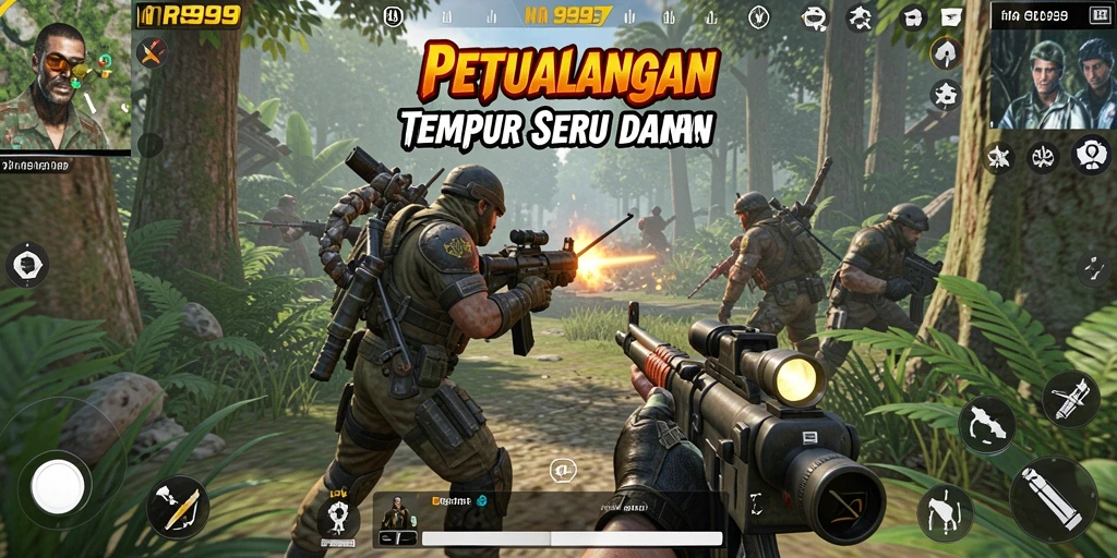 Tampilan utama gameplay RR999 dengan aksi tembak-menembak yang mendebarkan.